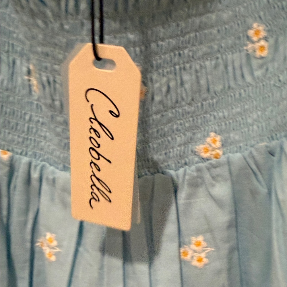 Cleobella Belinda Light Blue Mini Dress large - Picture 5 of 10